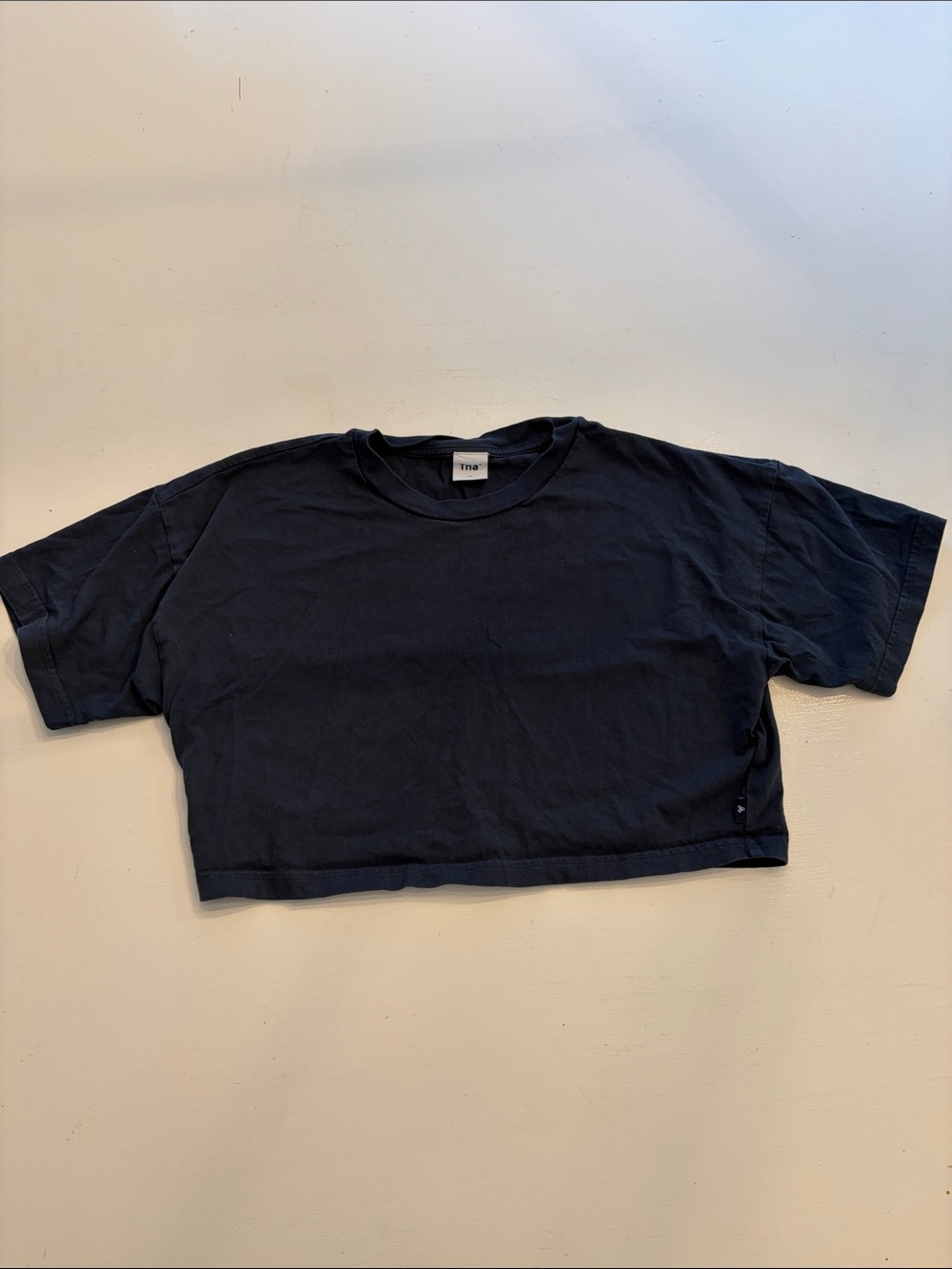 TNA Cropped Tee in Dark Navy